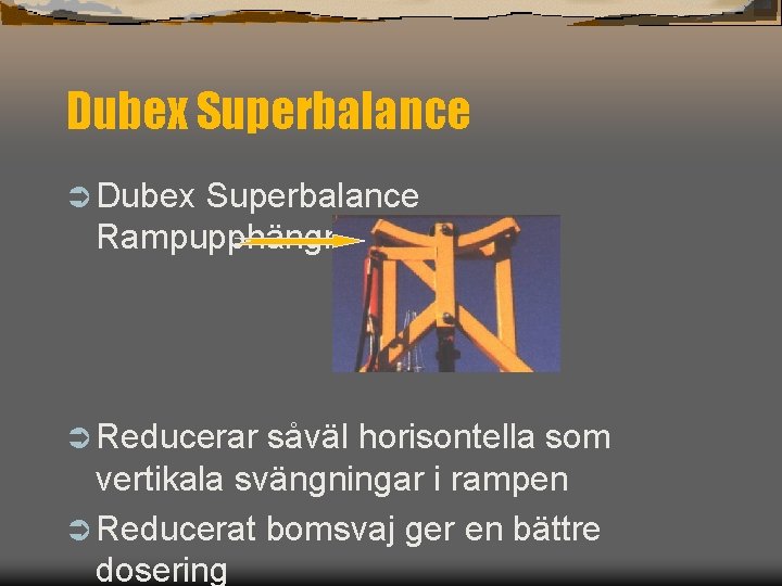 Dubex Superbalance Ü Dubex Superbalance Rampupphängning Ü Reducerar såväl horisontella som vertikala svängningar i