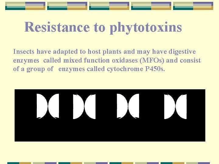 Resistance to phytotoxins Insects have adapted to host plants and may have digestive enzymes