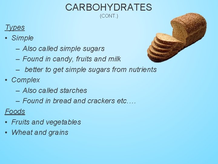 NUTRITION By Liv and Sydney CARBOHYDRATE S Facts