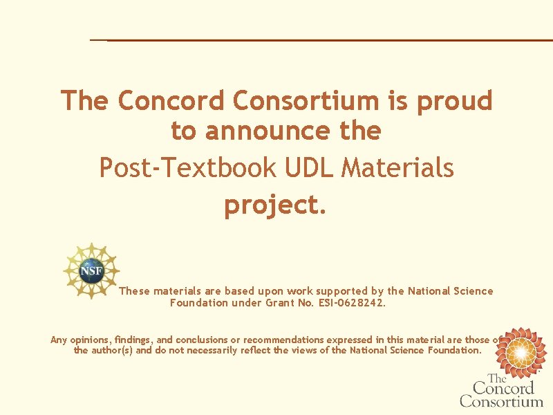 The Concord Consortium is proud to announce the Post-Textbook UDL Materials project. These materials