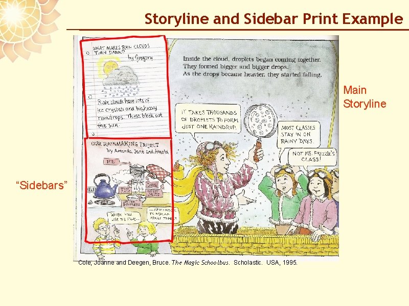 Storyline and Sidebar Print Example Main Storyline “Sidebars” Cole, Joanne and Deegen, Bruce. The