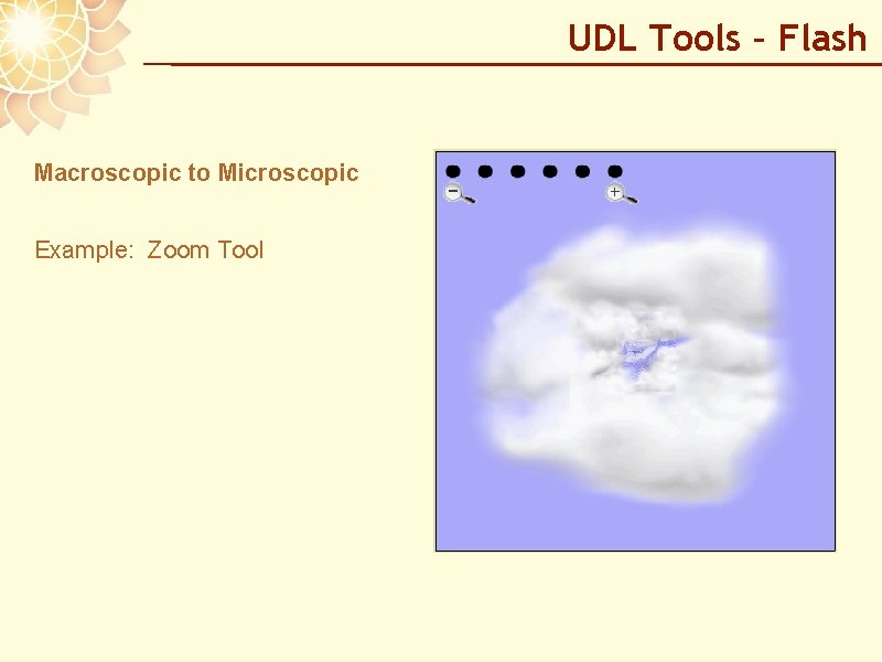 UDL Tools – Flash Macroscopic to Microscopic Example: Zoom Tool 