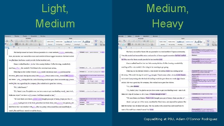 Light, Medium, Heavy Copyediting at PSU, Adam O'Connor Rodriguez 