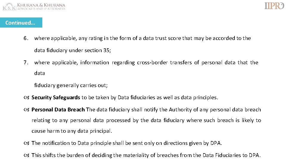 Continued… 6. where applicable, any rating in the form of a data trust score