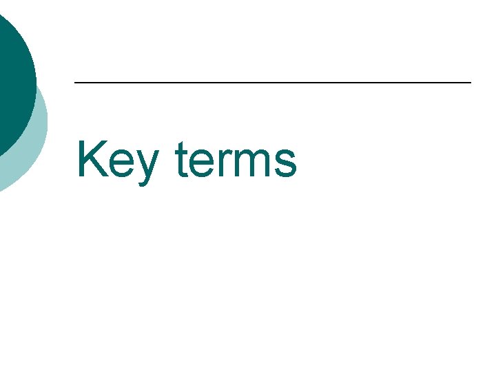 Key terms 