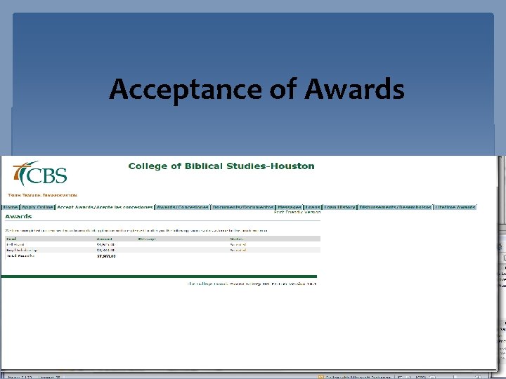 Acceptance of Awards 