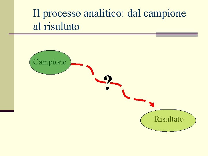 Il processo analitico: dal campione al risultato Campione ? Risultato 