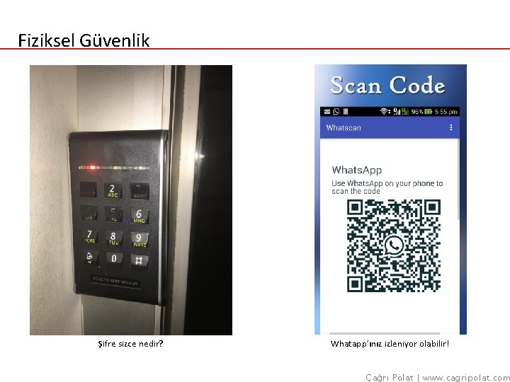 Fiziksel Güvenlik Şifre sizce nedir? Whatapp’ınız izleniyor olabilir! Çağrı Polat | www. cagripolat. com