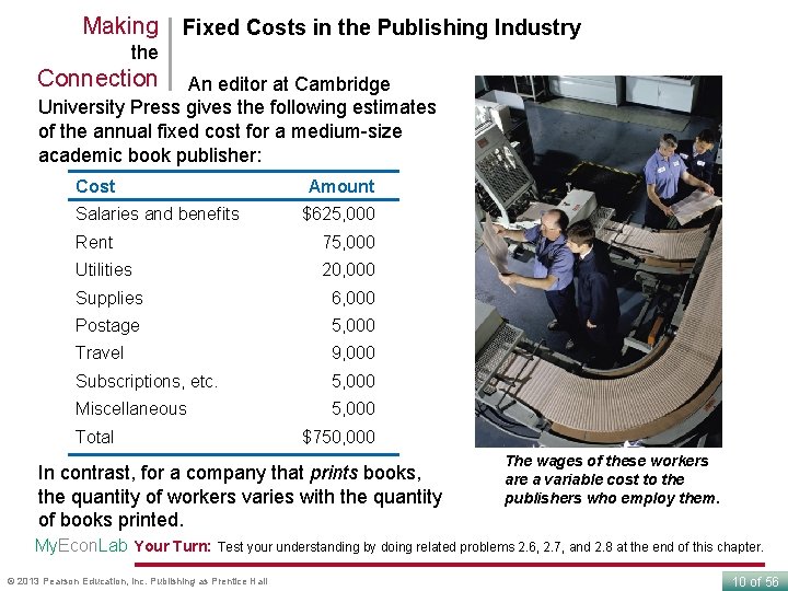 Making Fixed Costs in the Publishing Industry the Connection An editor at Cambridge University