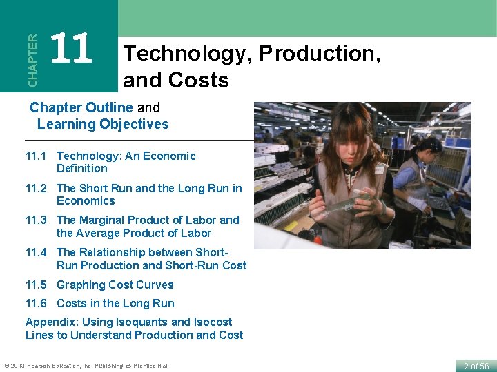 CHAPTER 11 Technology, Production, and Costs Chapter Outline and Learning Objectives 11. 1 Technology: