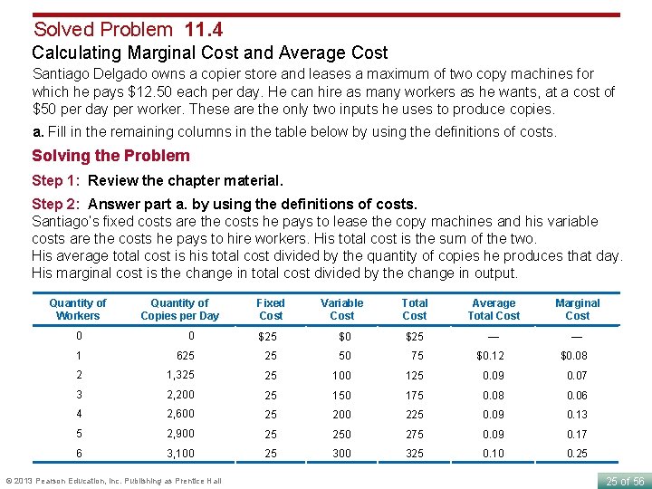 Solved Problem 11. 4 Calculating Marginal Cost and Average Cost Santiago Delgado owns a