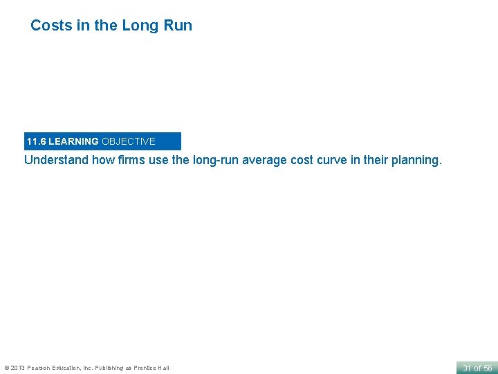 Costs in the Long Run 11. 6 LEARNING OBJECTIVE Understand how firms use the