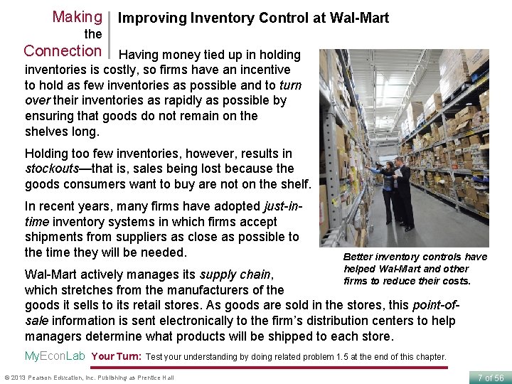 Making Improving Inventory Control at Wal-Mart the Connection Having money tied up in holding