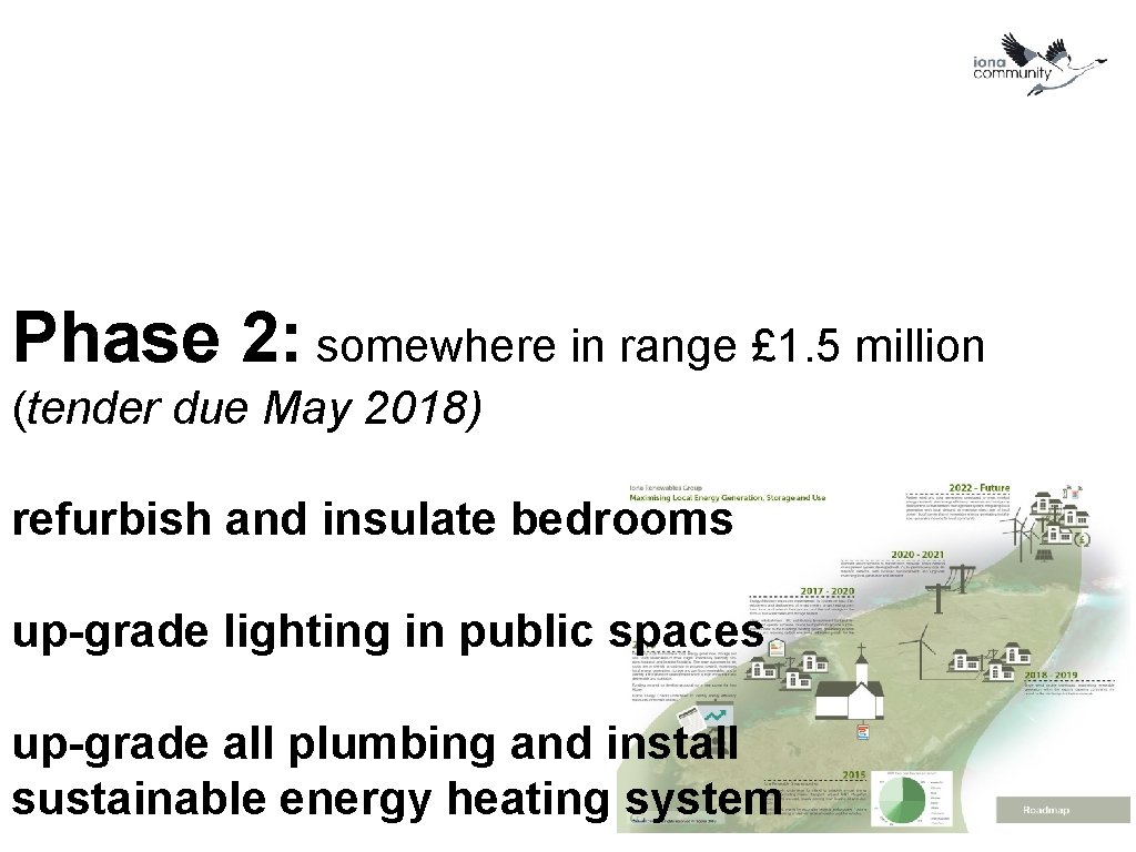 Phase 2: somewhere in range £ 1. 5 million (tender due May 2018) refurbish