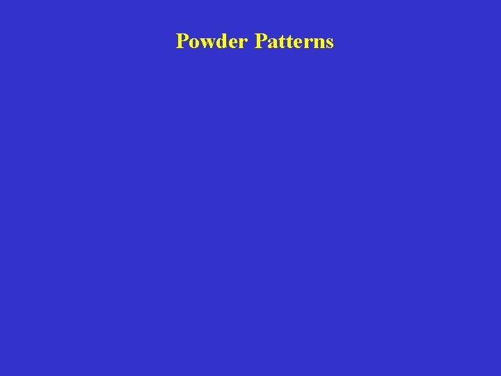 Powder Patterns 