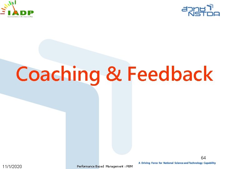 Coaching & Feedback 64 11/1/2020 Performance Based Management : PBM 