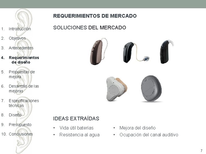 REQUERIMIENTOS DE MERCADO 1. Introducción 2. Objetivos 3. Antecedentes 4. Requerimientos de diseño 5.