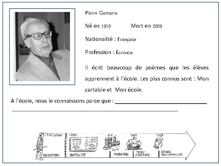 Pierre Gamarra Né en 1919 Mort en 2009 Nationalité : Française Profession : Écrivain