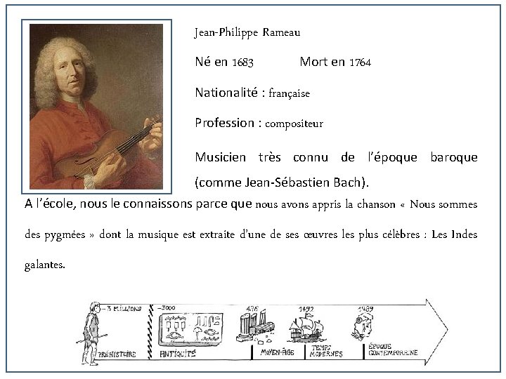 Jean-Philippe Rameau Né en 1683 Mort en 1764 Nationalité : française Profession : compositeur