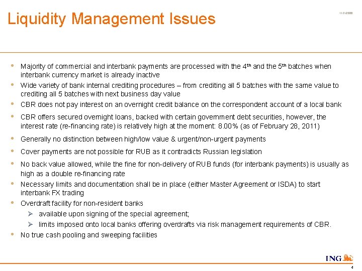 Liquidity Management Issues 11/1/2020 • Majority of commercial and interbank payments are processed with