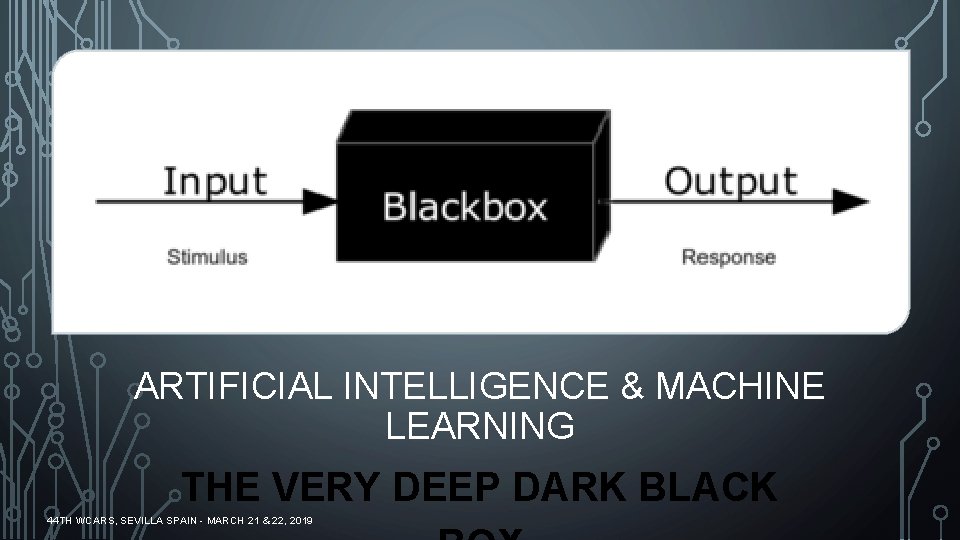 ARTIFICIAL INTELLIGENCE & MACHINE LEARNING THE VERY DEEP DARK BLACK 44 TH WCARS, SEVILLA