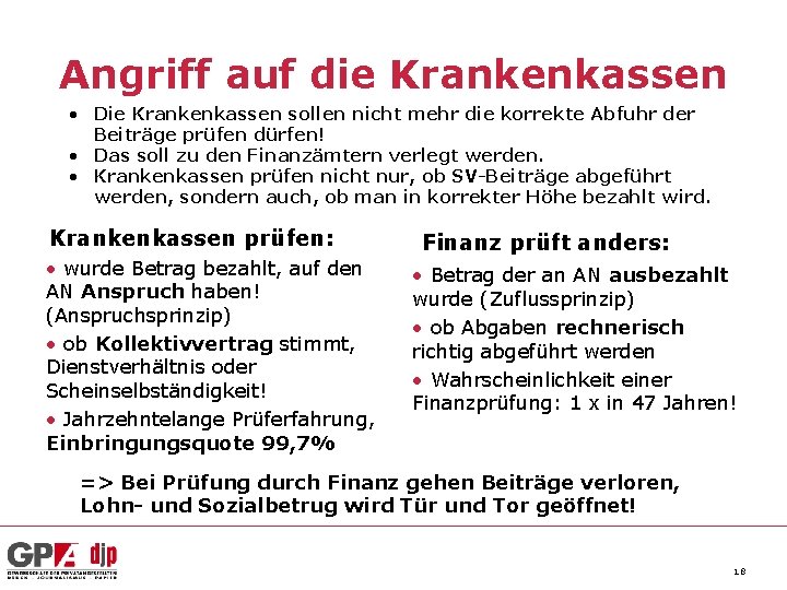 Angriff auf die Krankenkassen • Die Krankenkassen sollen nicht mehr die korrekte Abfuhr der