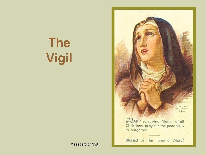 The Vigil Mass card c. 1958 