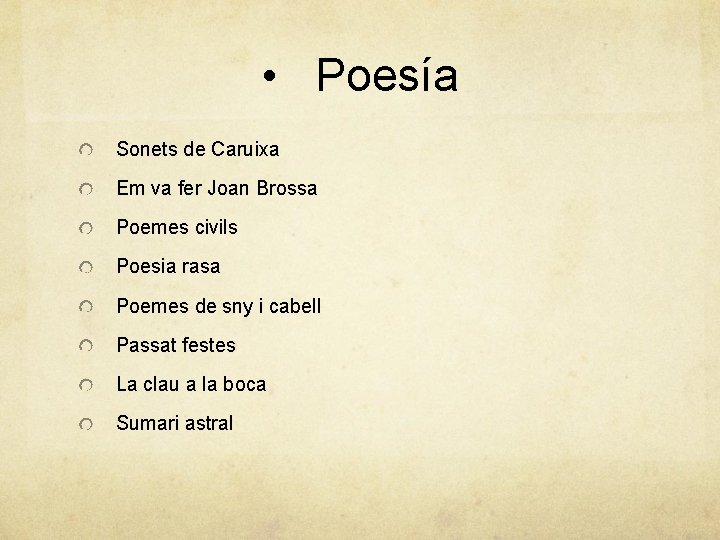  • Poesía Sonets de Caruixa Em va fer Joan Brossa Poemes civils Poesia