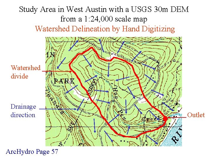 Study Area in West Austin with a USGS 30 m DEM from a 1:
