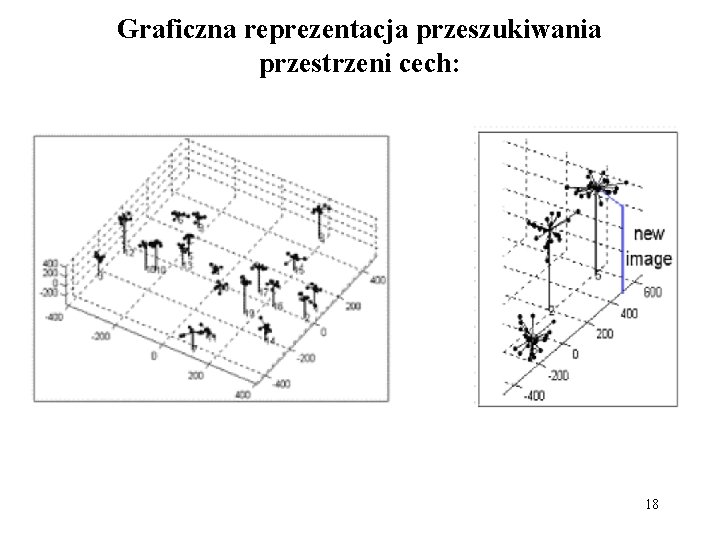 Graficzna reprezentacja przeszukiwania przestrzeni cech: 18 