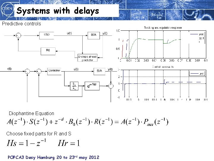 Systems with delays Predictive controls Diophantine Equation Choose fixed parts for R and S