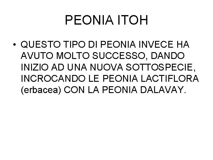 PEONIA ITOH • QUESTO TIPO DI PEONIA INVECE HA AVUTO MOLTO SUCCESSO, DANDO INIZIO