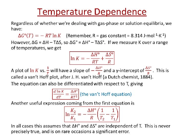 Temperature Dependence • 