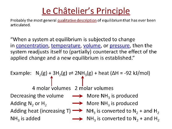 Le Châtelier’s Principle • 