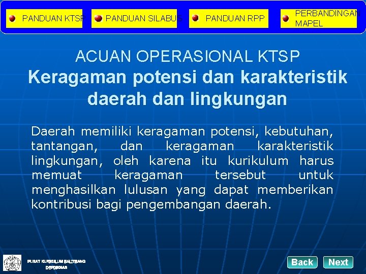 PANDUAN KTSP PANDUAN SILABUS PANDUAN RPP PERBANDINGAN MAPEL ACUAN OPERASIONAL KTSP Keragaman potensi dan PANDUAN KTSP PANDUAN SILABUS PANDUAN RPP PERBANDINGAN MAPEL ACUAN OPERASIONAL KTSP Keragaman potensi dan