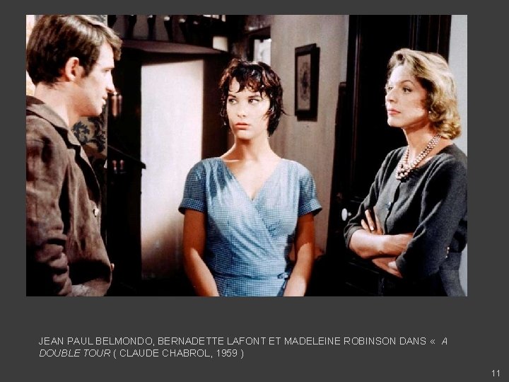 JEAN PAUL BELMONDO, BERNADETTE LAFONT ET MADELEINE ROBINSON DANS « A DOUBLE TOUR (