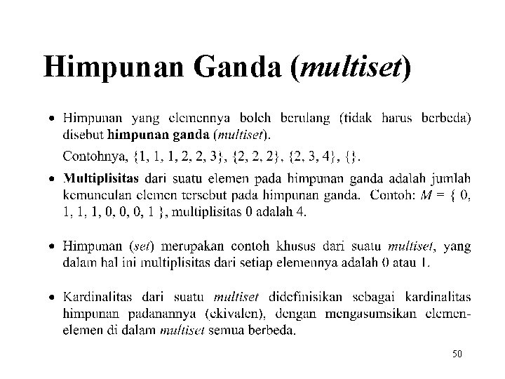 Himpunan Ganda (multiset) 50 