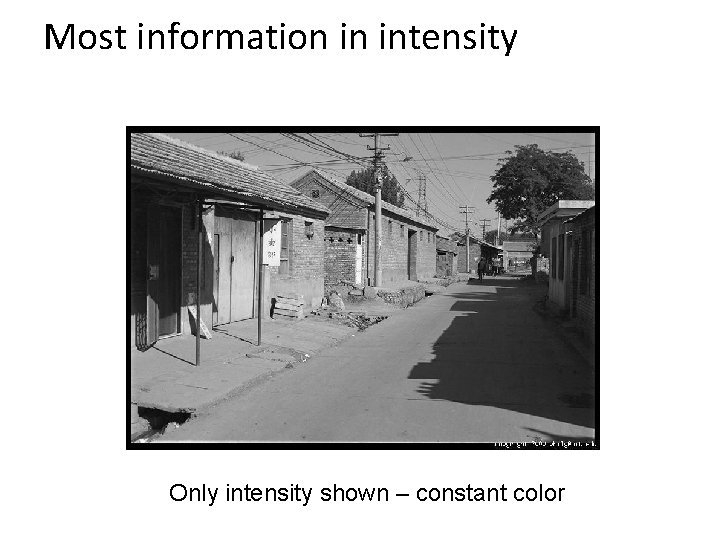 Most information in intensity Only intensity shown – constant color 