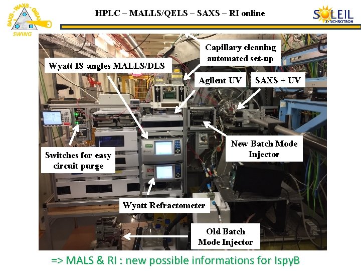 HPLC – MALLS/QELS – SAXS – RI online Wyatt 18 -angles MALLS/DLS Capillary cleaning