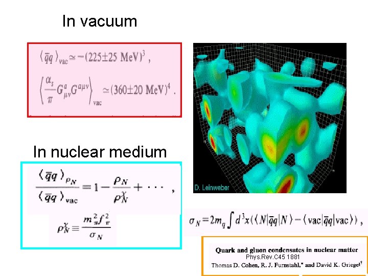 In vacuum In nuclear medium Phys. Rev. C 45 1881 