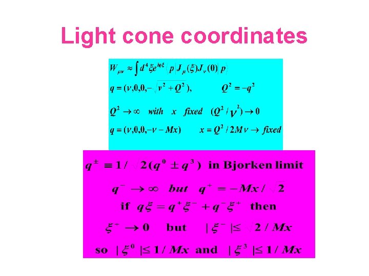 Light cone coordinates 