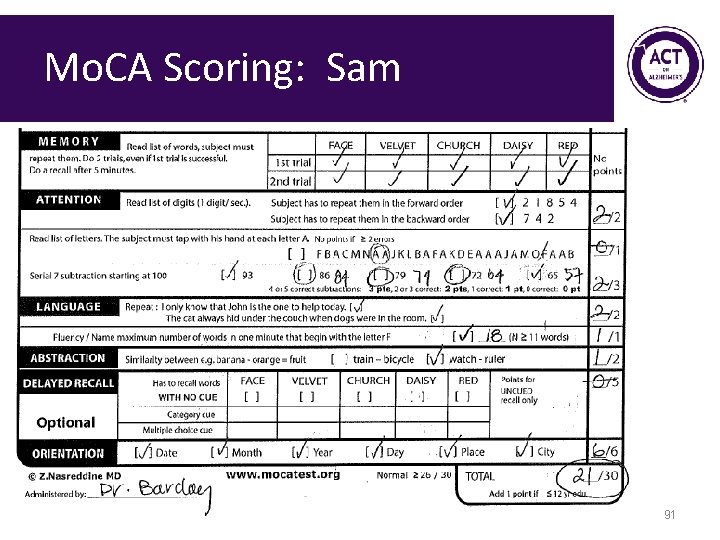 Mo. CA Scoring: Sam 91 
