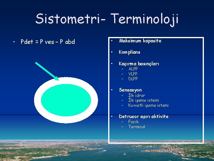 Sistometri- Terminoloji • Pdet = P ves – P abd • Maksimum kapasite •