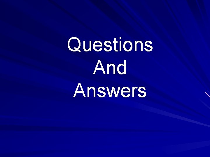 Questions And Answers 