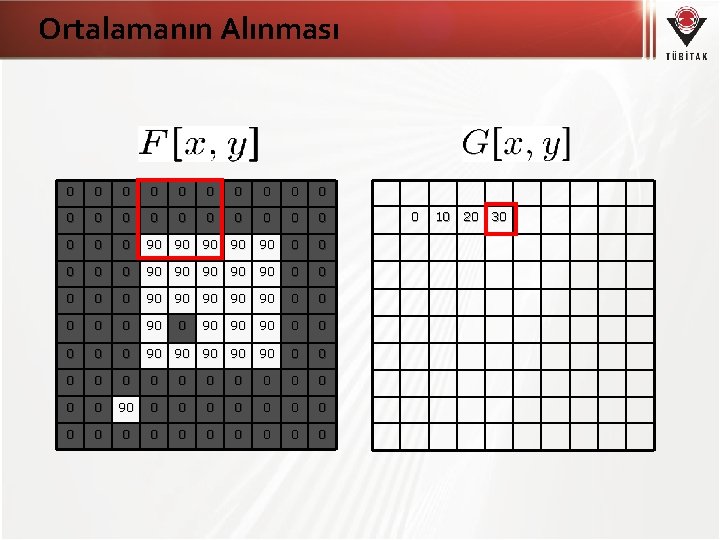 Ortalamanın Alınması 0 0 0 0 0 0 90 90 90 0 0 90