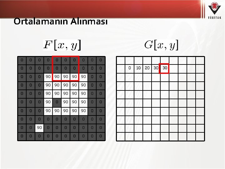 Ortalamanın Alınması 0 0 0 0 0 0 90 90 90 0 0 90