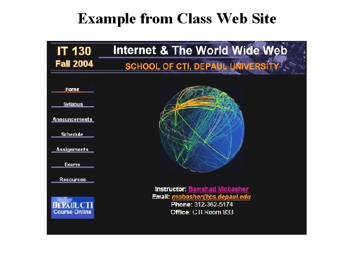 Example from Class Web Site Example from Class Web Site