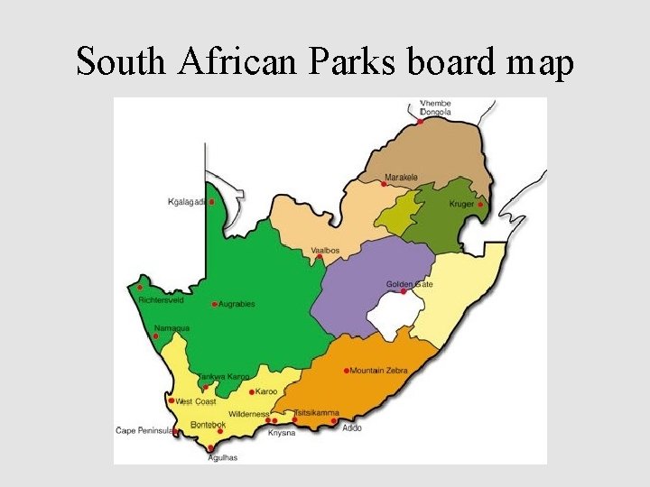 South African Parks board map 