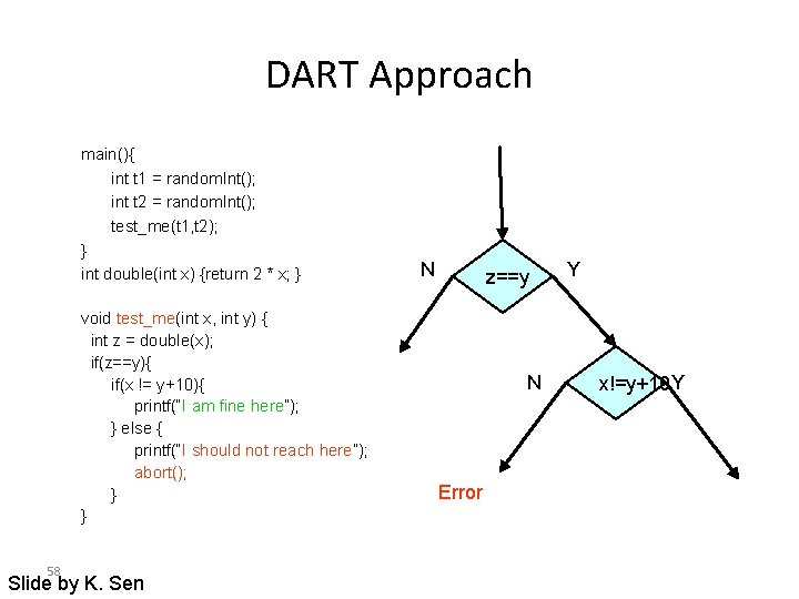 DART Approach main(){ int t 1 = random. Int(); int t 2 = random.