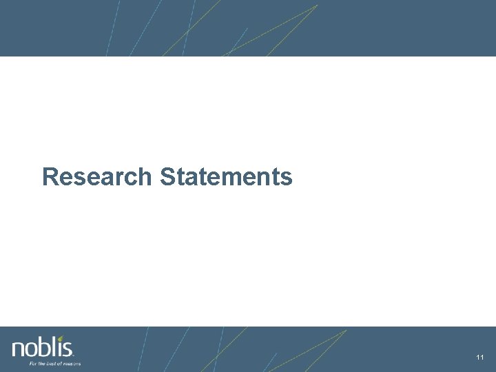 Research Statements 11 